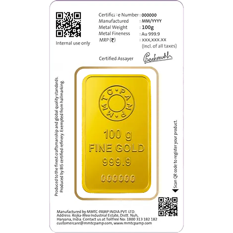 100 GM GOLD BAR LOTUS 24K (999.9)