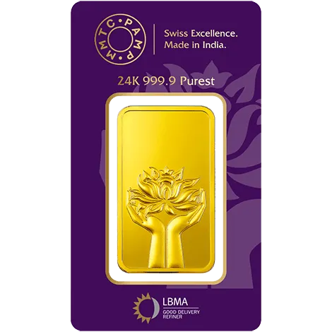 100 GM GOLD BAR LOTUS 24K (999.9)