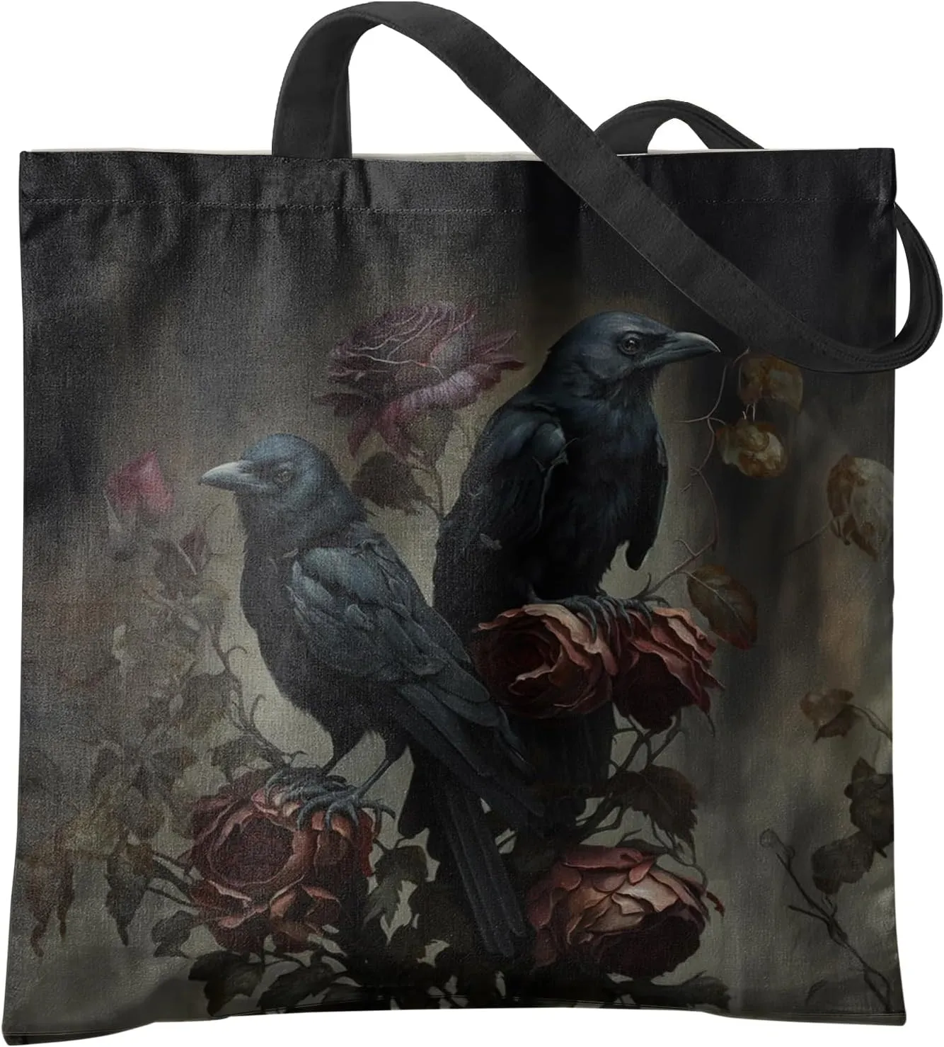 Aesthetic Goth Canvas Tote - Witchy Gothic Bag for Women, Goth Gifts
