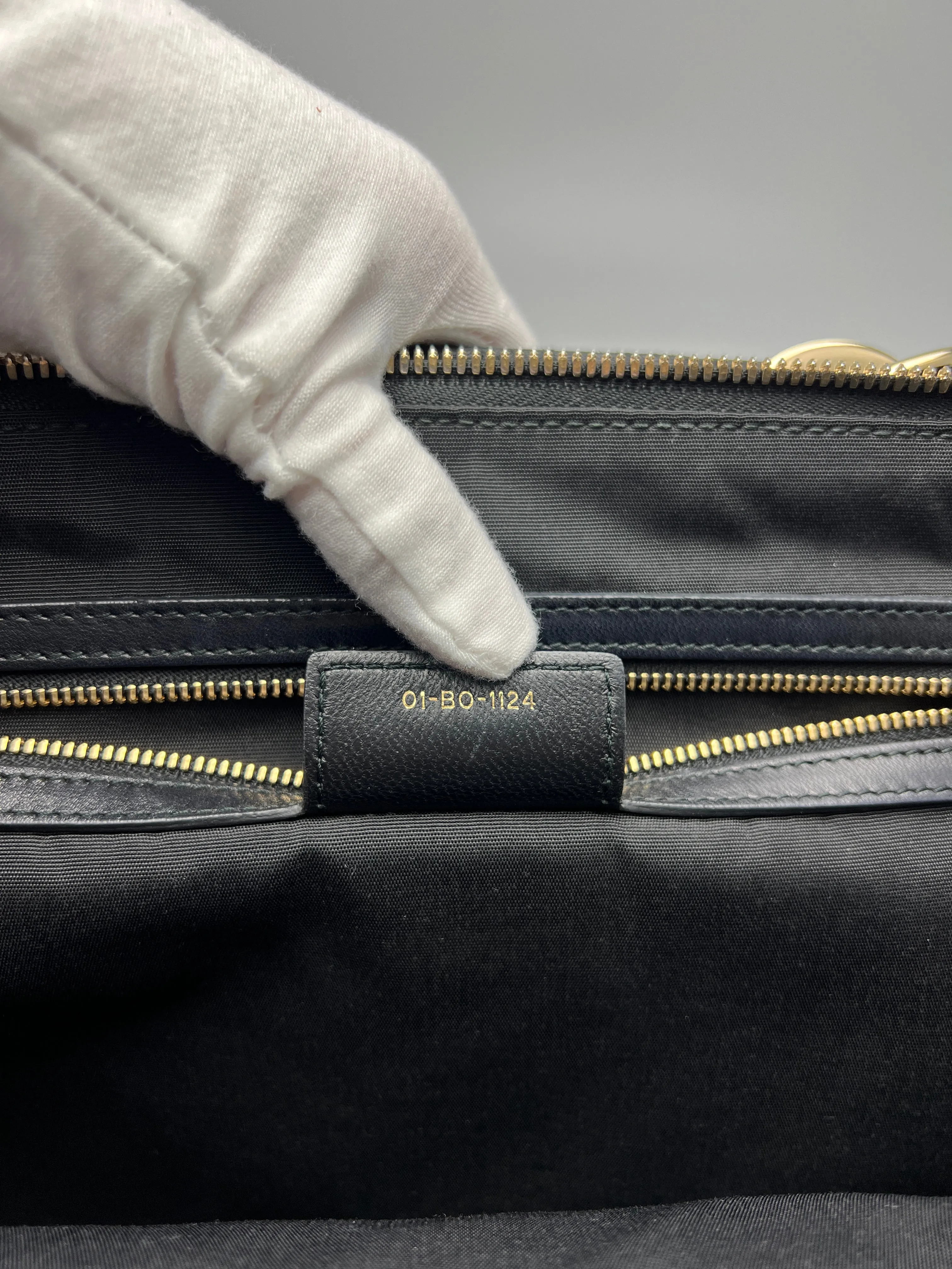 Black Cannage Quilted Lambskin Soft Shopping Tote Bag