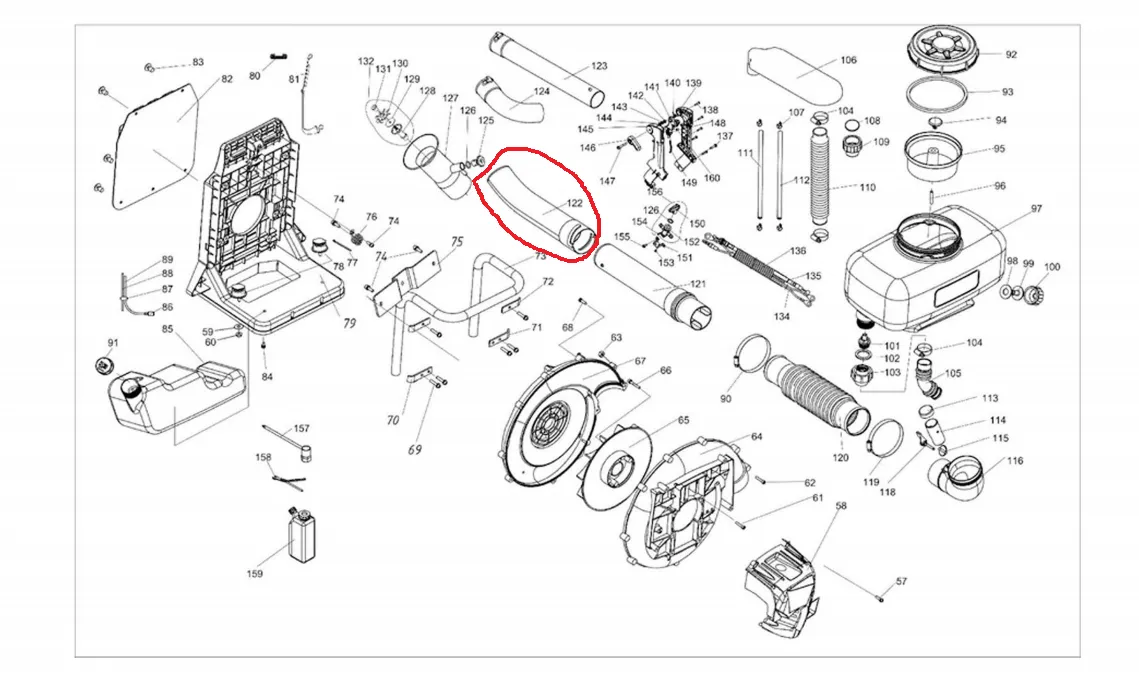 Blower Pipe for TMD14 Backpack Mosquito Fogger (3WF-2.6.4-2)