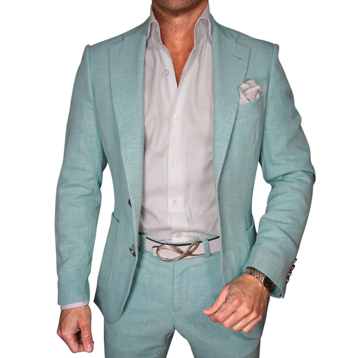 Blu Ciano Lino Tweed Sport Jacket @ The Vault