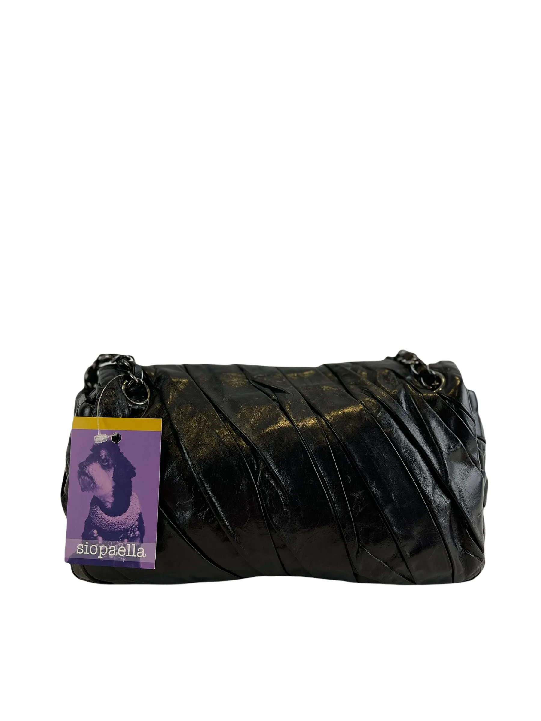 Chanel Black Glazed Calfskin Flap
