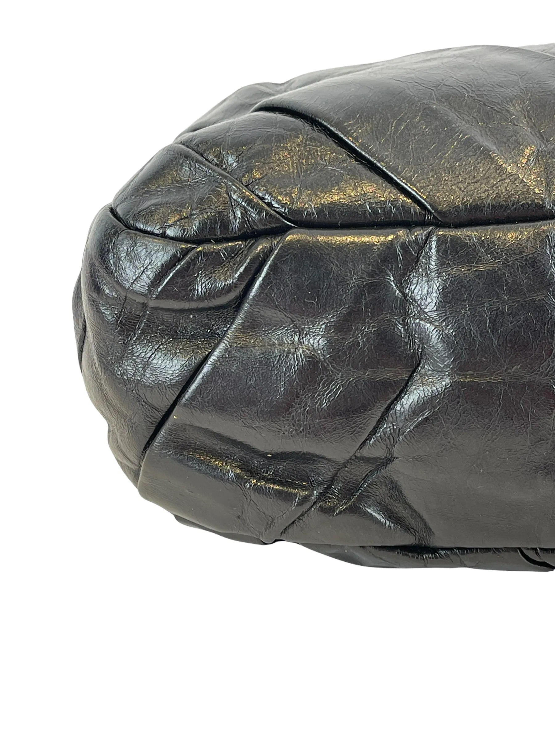 Chanel Black Glazed Calfskin Flap