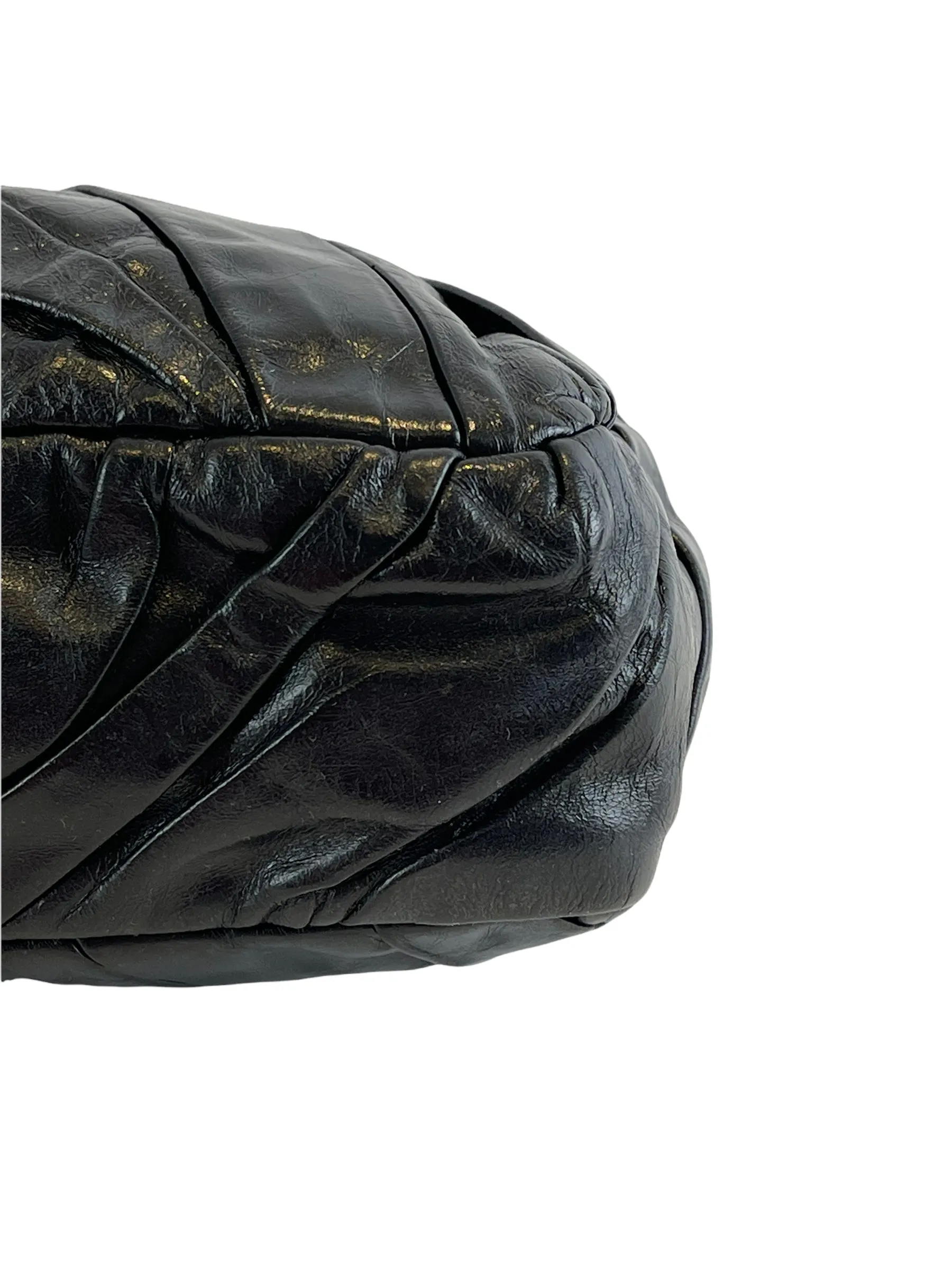 Chanel Black Glazed Calfskin Flap