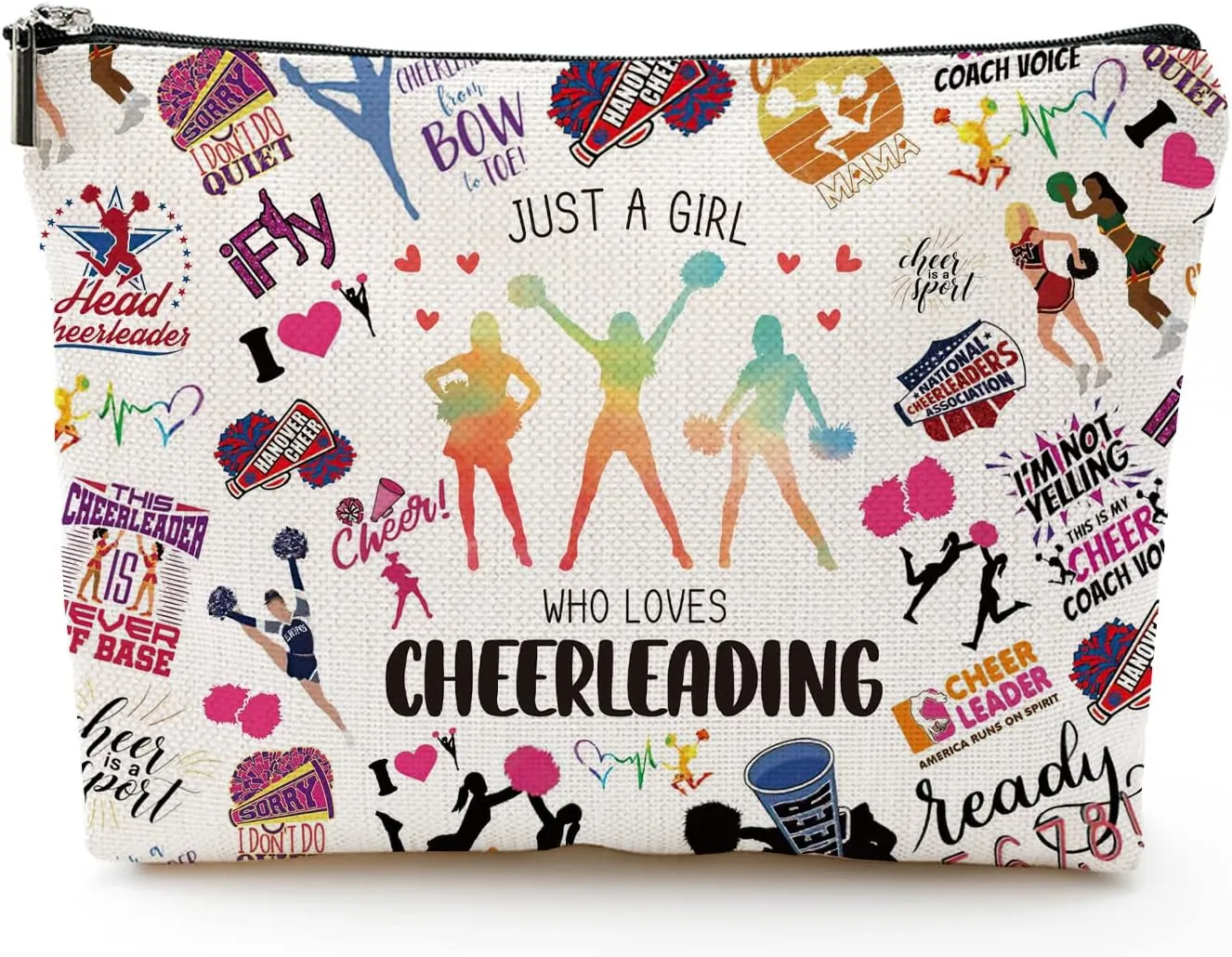 Cheer Stuff Cheerleader Cheer Bag Funny Cheerleader Gifts Cheerleading Girls Gift Christmas Birthday Gifts for Women Her Female Girls Cheer Team Merchandise - Peace Love Cheerleading