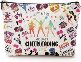 Cheer Stuff Cheerleader Cheer Bag Funny Cheerleader Gifts Cheerleading Girls Gift Christmas Birthday Gifts for Women Her Female Girls Cheer Team Merchandise - Peace Love Cheerleading