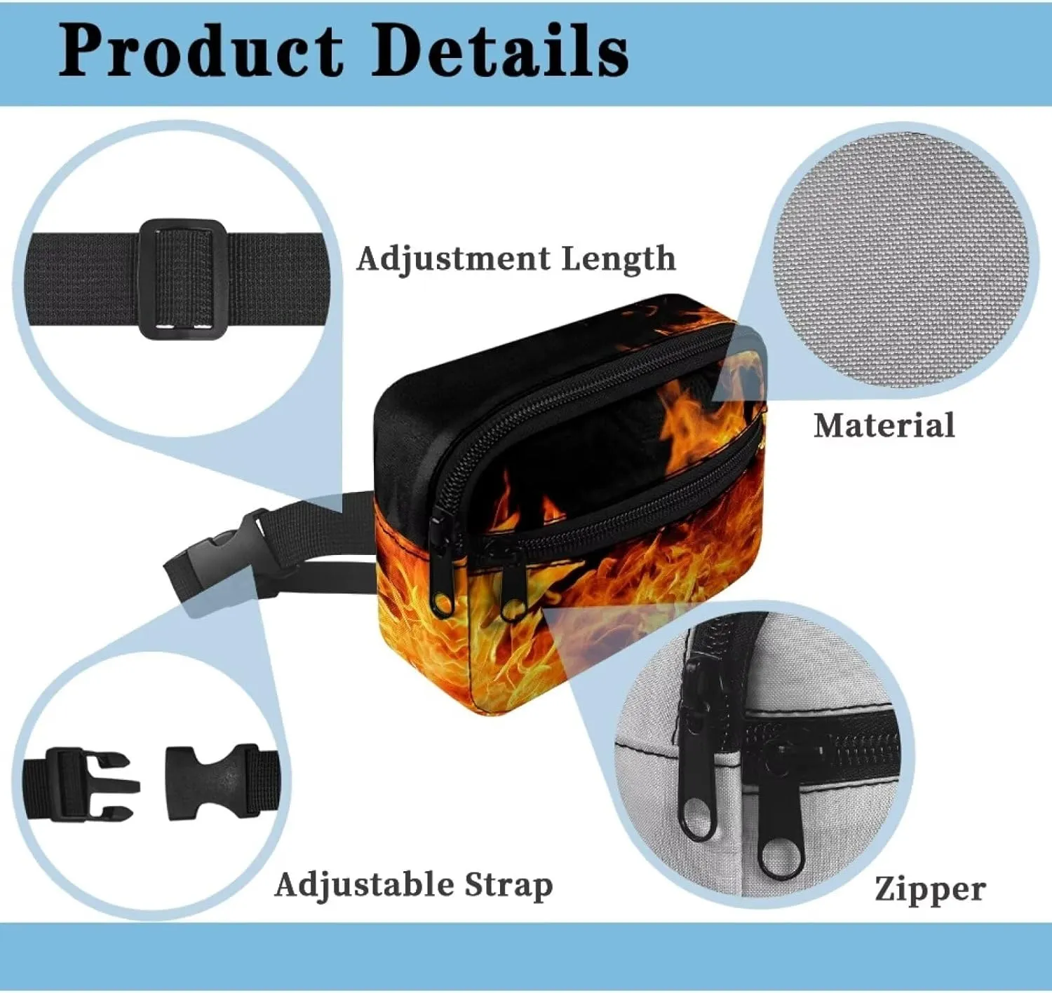 Cozeyat Flame Kids Fanny Pack Boys Fanny Pack for Kids 4-6 6-9 Toddler Stuff Purse Pouch Boy 2-4 age 3-5 Children Waist Pack Kids Belt Bag Crossbody Sling Bad for Little Boys Hip Pack 6-8