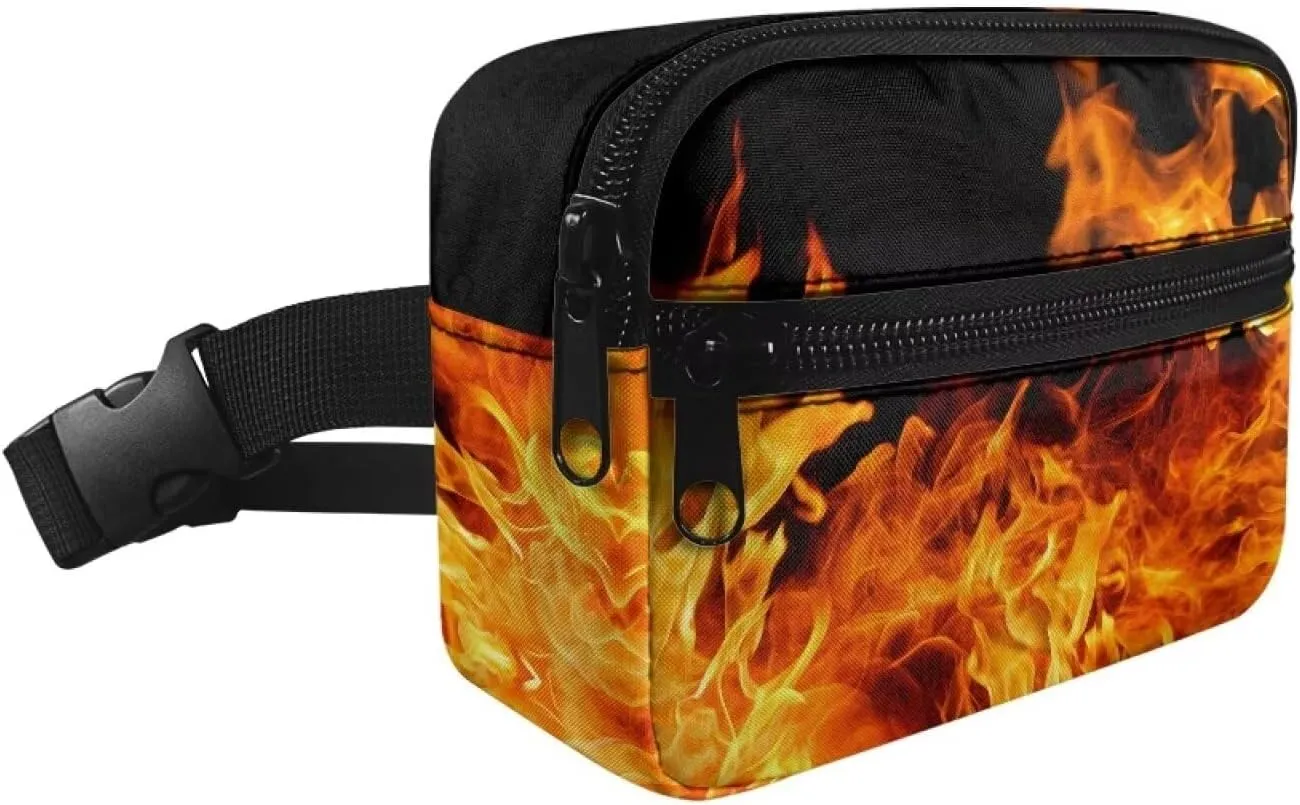 Cozeyat Flame Kids Fanny Pack Boys Fanny Pack for Kids 4-6 6-9 Toddler Stuff Purse Pouch Boy 2-4 age 3-5 Children Waist Pack Kids Belt Bag Crossbody Sling Bad for Little Boys Hip Pack 6-8