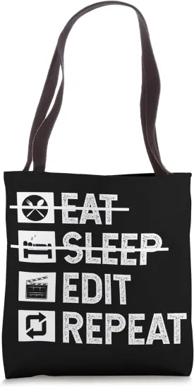 Eat Sleep Edit Repeat Cutter Gift For Editor Tote Bag
