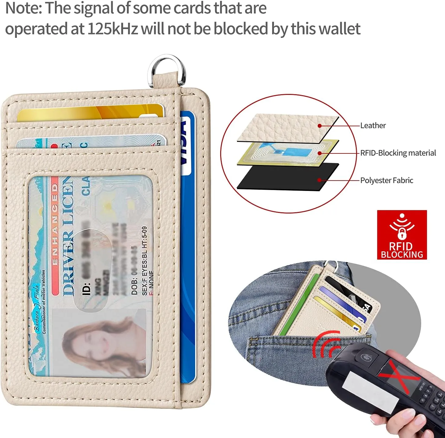 EcoVision Slim Minimalist Front Pocket Wallet, RFID Blocking Credit Card Holder Wallet with Detachable D-Shackle for Men Women