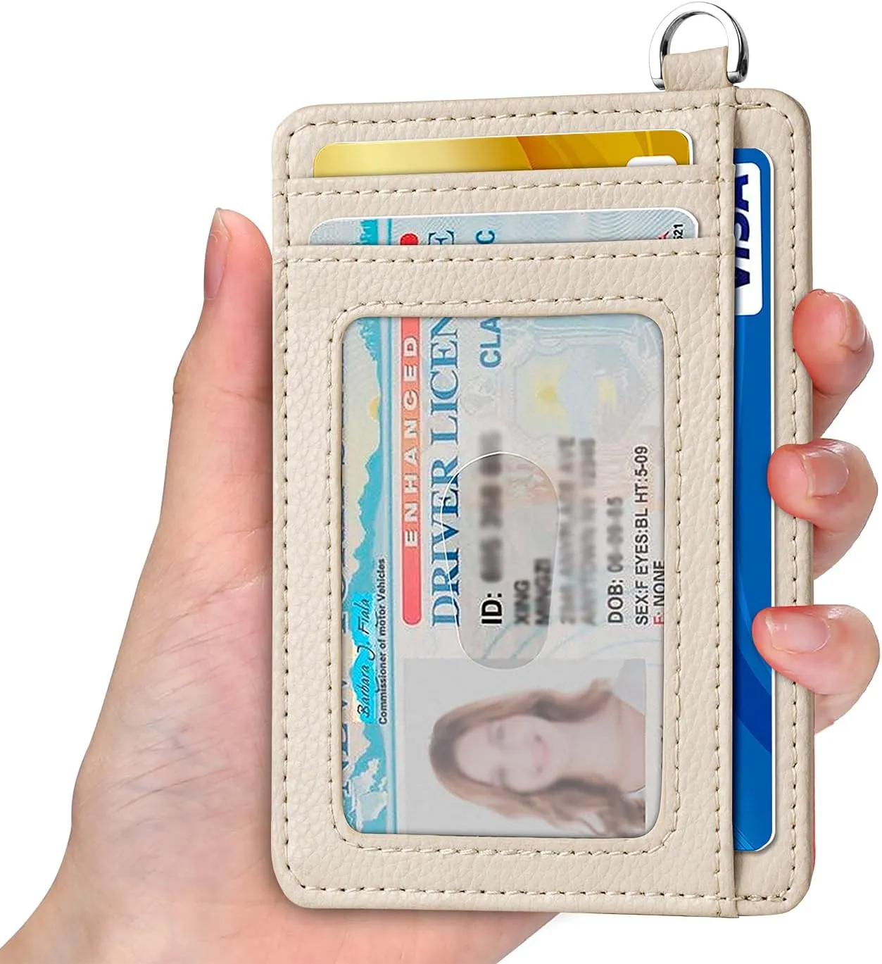 EcoVision Slim Minimalist Front Pocket Wallet, RFID Blocking Credit Card Holder Wallet with Detachable D-Shackle for Men Women