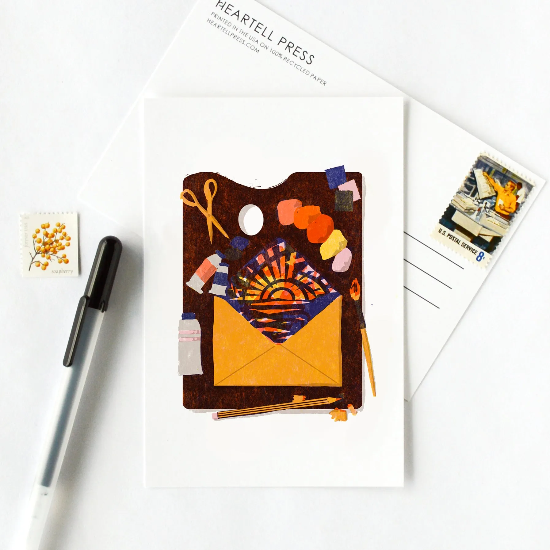 Envelope Palette Postcard