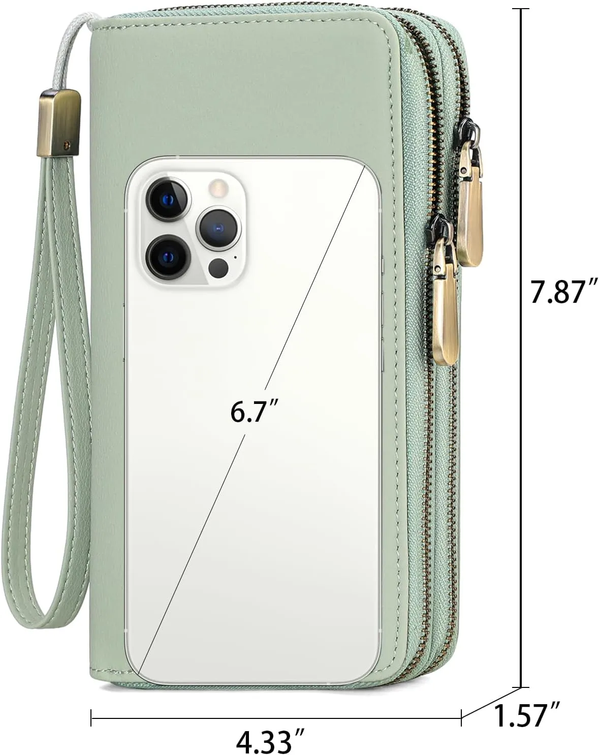 GAEKEAO Wallet for Women Clutch Leather RFID Blocking Wristlet Purse Zip Around Wallets Large Capacity Credit Card Holder