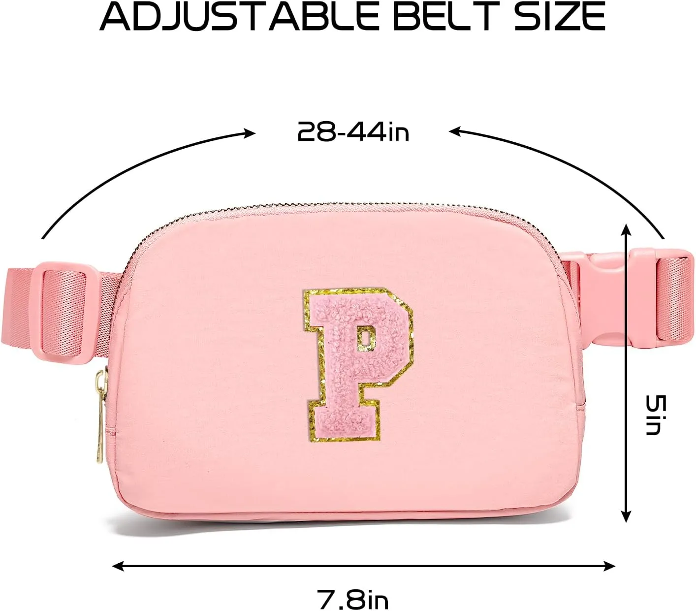 Gitus Customizable Gifts for Girls Age 6-8 8-10 Belt Bag Fanny Pack with Initial for Girls Birthday Gifts for Teenager Girls Teen Girl Gifts Trendy Stuff Light Pink-P