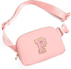 Gitus Customizable Gifts for Girls Age 6-8 8-10 Belt Bag Fanny Pack with Initial for Girls Birthday Gifts for Teenager Girls Teen Girl Gifts Trendy Stuff Light Pink-P