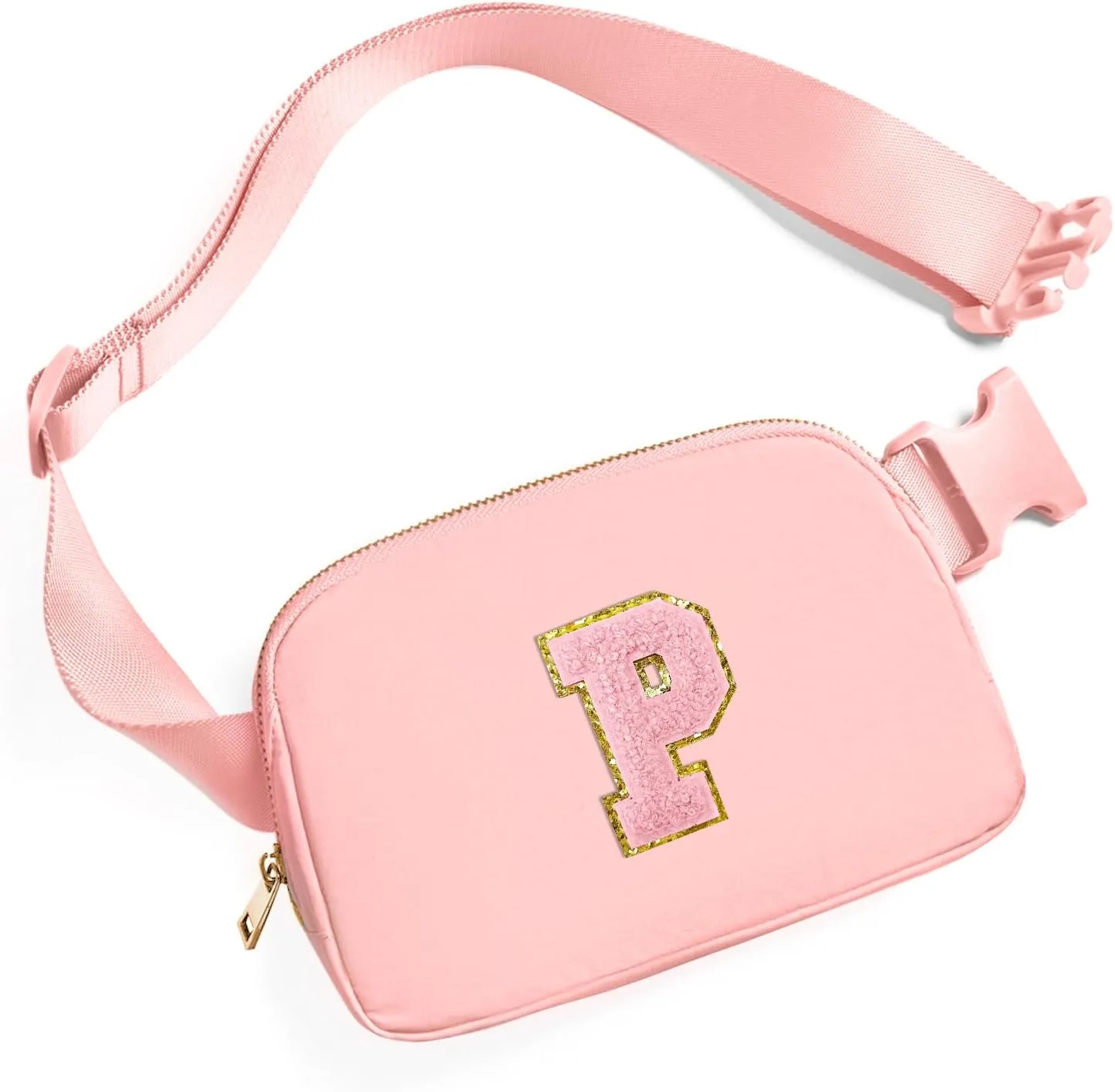 Gitus Customizable Gifts for Girls Age 6-8 8-10 Belt Bag Fanny Pack with Initial for Girls Birthday Gifts for Teenager Girls Teen Girl Gifts Trendy Stuff Light Pink-P
