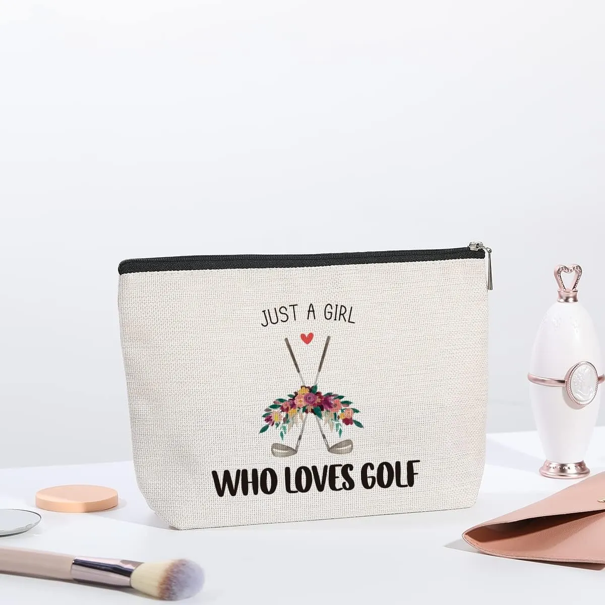 Golf Makeup Bag - Team Gift for Lovers and Sports Enthusiasts, Inspirational Present for Women Golfers, Friendship Birthday Gift for Her Female Friend