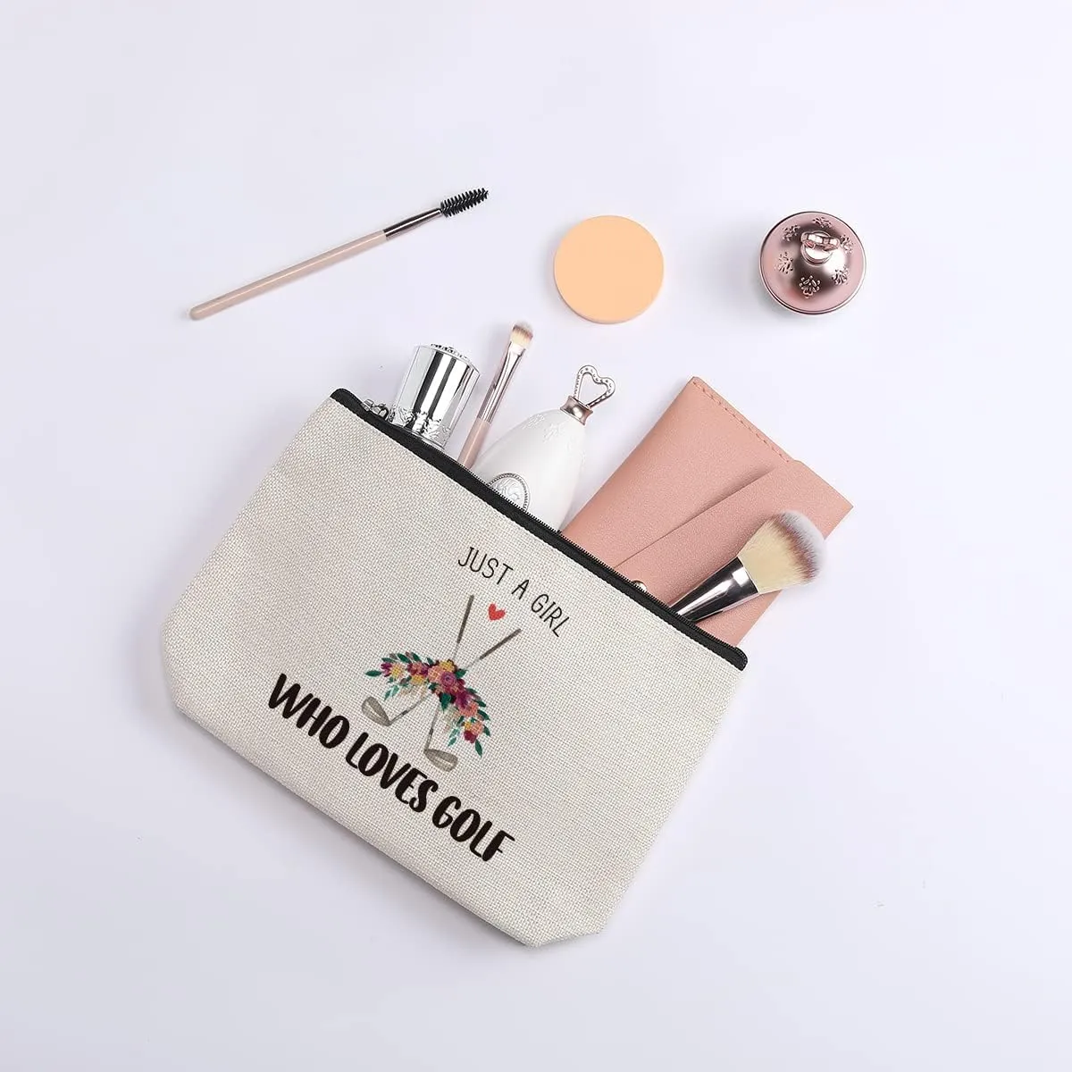 Golf Makeup Bag - Team Gift for Lovers and Sports Enthusiasts, Inspirational Present for Women Golfers, Friendship Birthday Gift for Her Female Friend