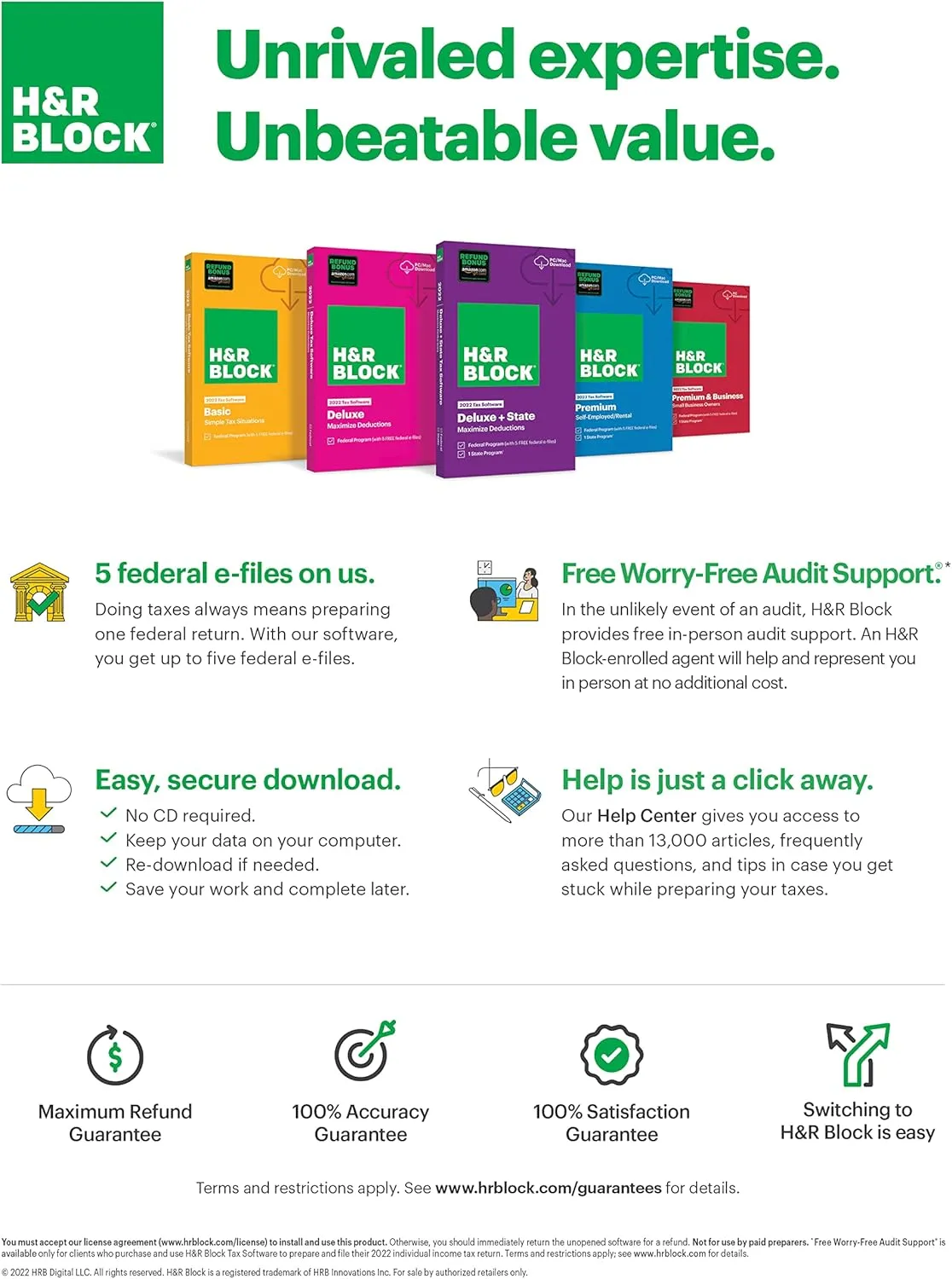 H&R Block Tax Software Premium 2022 with Refund Bonus Offer (Amazon Exclusive) [Mac Download] (Old Version)