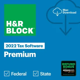 H&R Block Tax Software Premium 2022 with Refund Bonus Offer (Amazon Exclusive) [Mac Download] (Old Version)