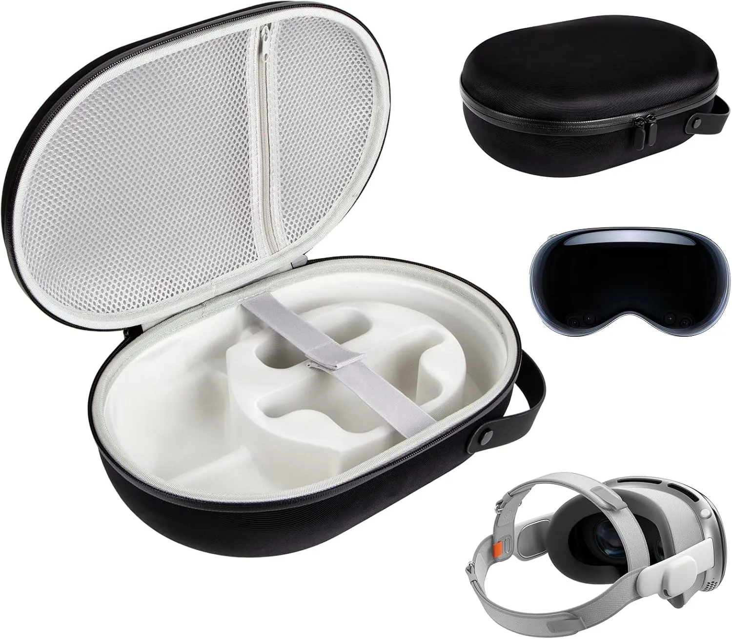 Hard Carrying Case for Apple Vision Pro, Carry Case Compatible with Apple Vision Pro,Travel Case for MR Headset and Accessories,Shockproof Portable Bag with Mesh Pocket,Black