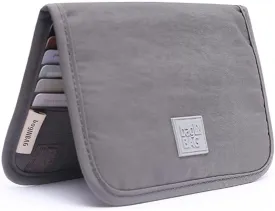 iN. Slim credit card holder wallet, Gift card display case, Minimalist light thin card storage case rfid blocking for men & women, with 28 slots in Grey