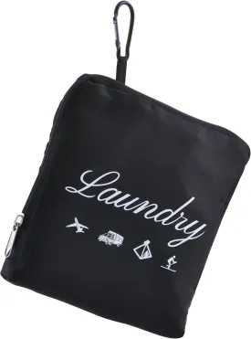 JHX Travel Laundry Bag, Dirty Clothes OrganizerUpgradedwith Handles and Aluminum Carabiner, Collapsible Laundry Bag for Travel, Camp, Fitness, and Students1Pcs Black 24"L x 21"W