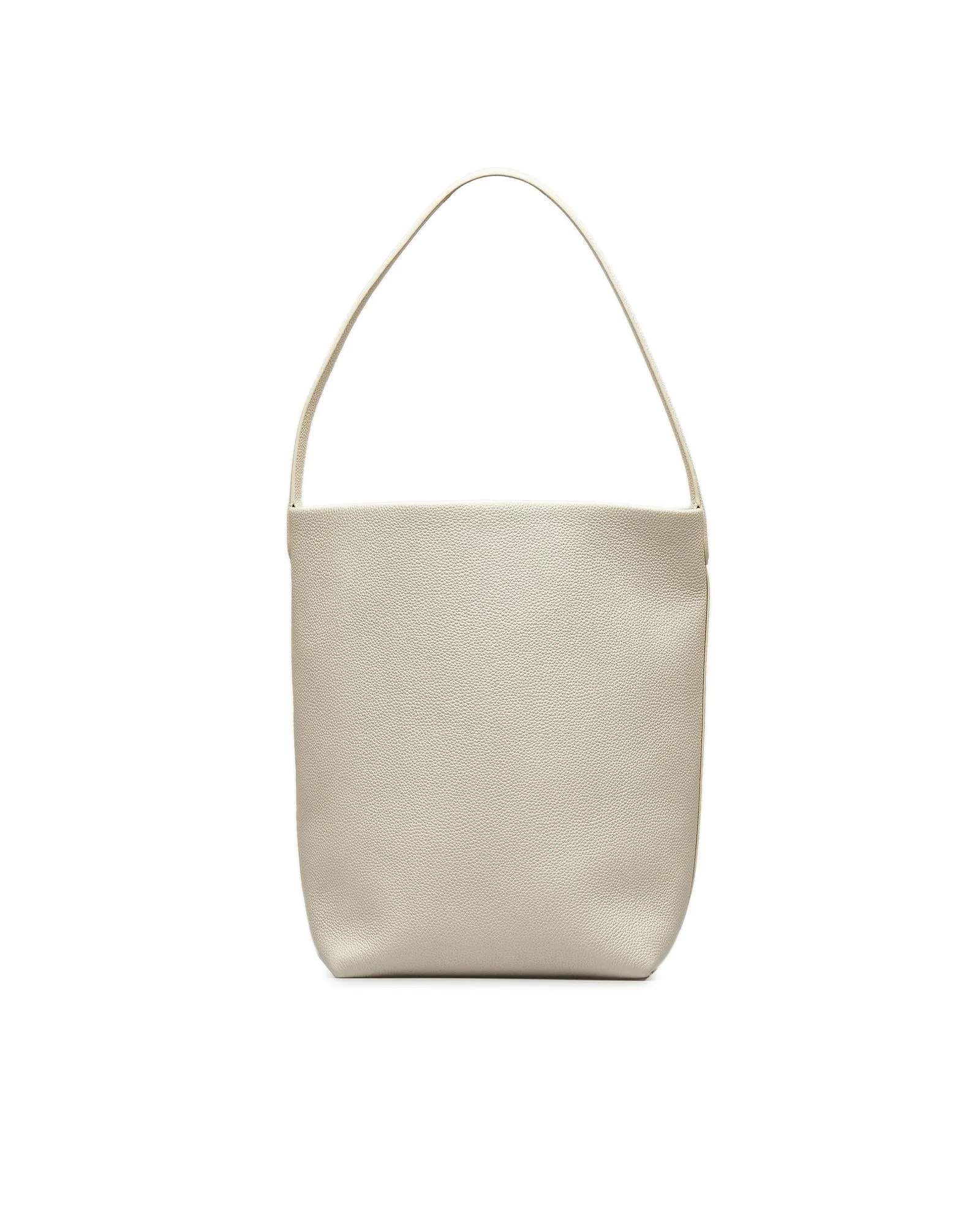 Leather Park Tote with Flat Strap and Open Top
