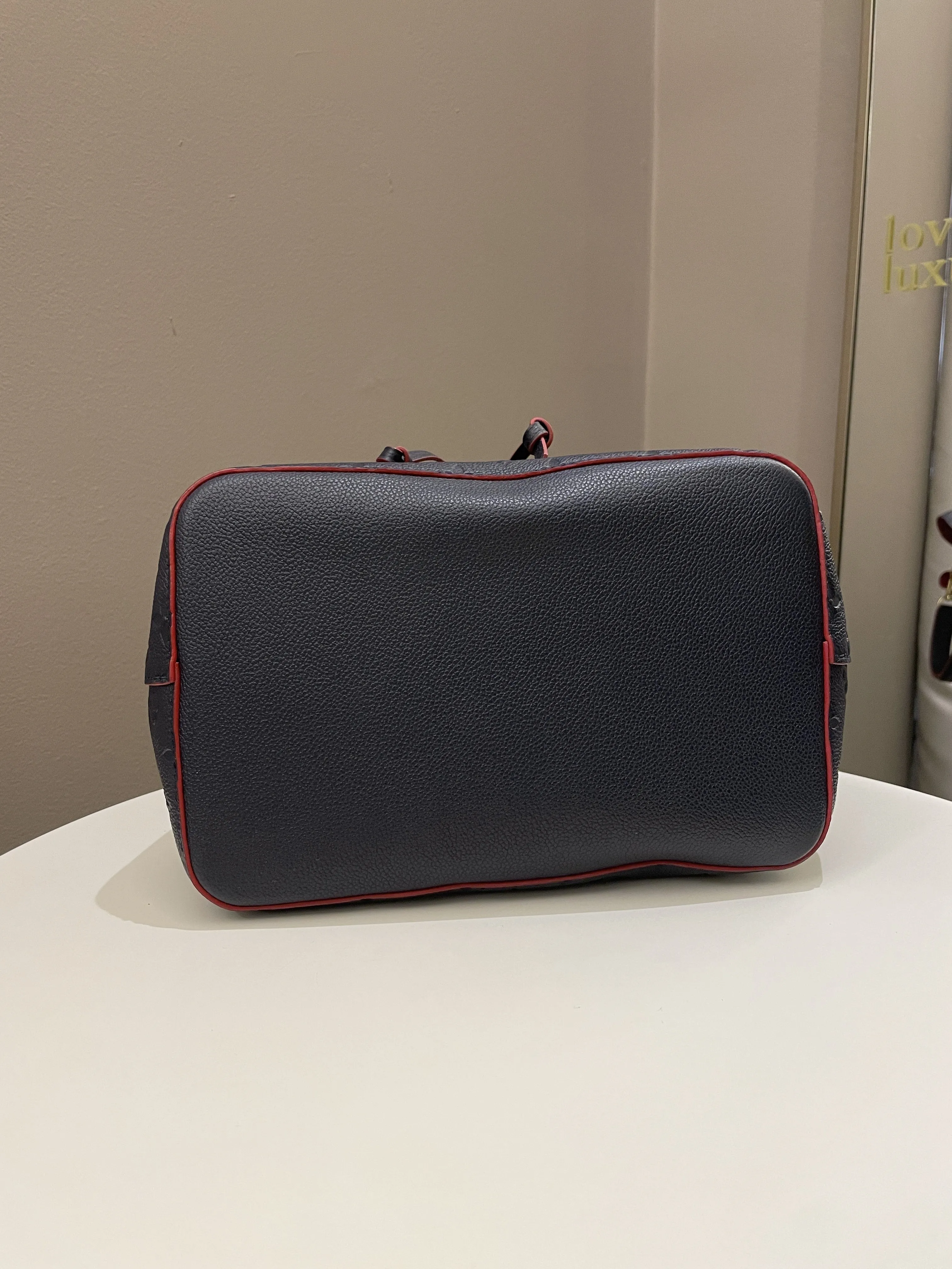 Louis Vuitton Neo Noe Bucket Bag Marine Rouge Empreinte Leather