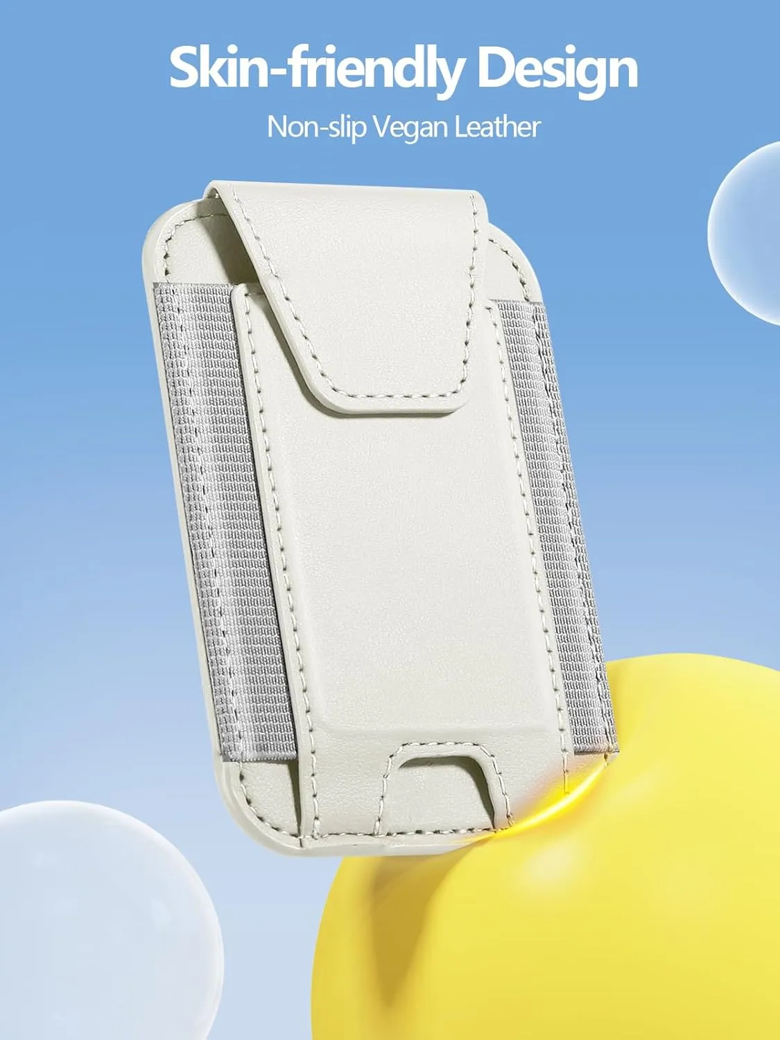 Miroddi for MagSafe Wallet with Privacy Flap Cover, Stronger Magnetic Card Holder for iPhone 16/15/14/13/12 Models, Leather Magnetic Phone Wallet Fit 7 Cards, Credit Card RFID Blocking, Creamy white
