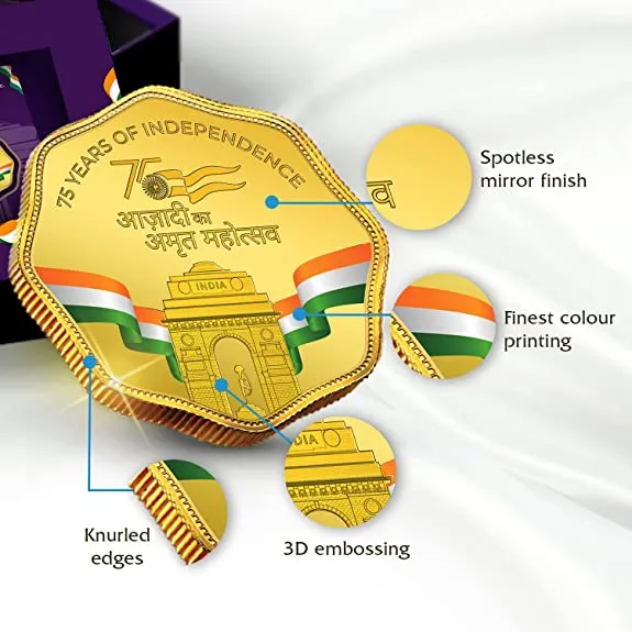 MMTC Independence Day pure gold coin 999 with certificate