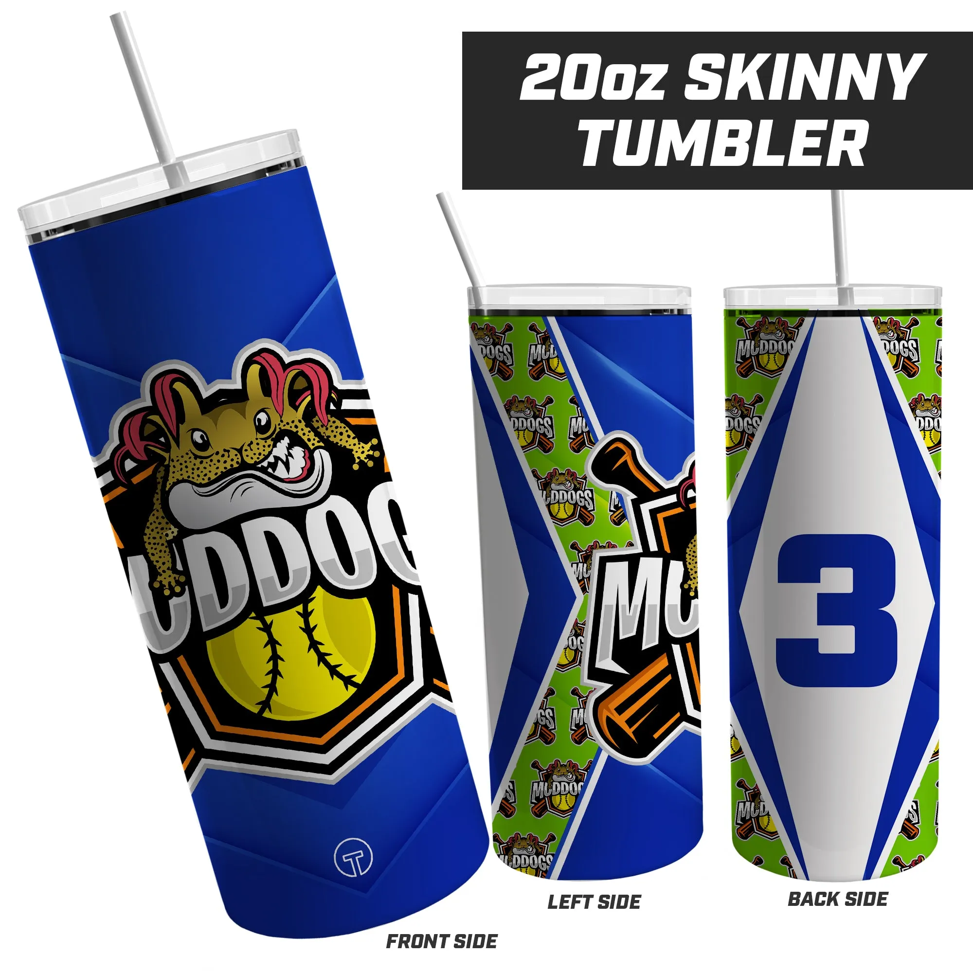 Muddogs Baseball - 20oz Skinny Tumblee