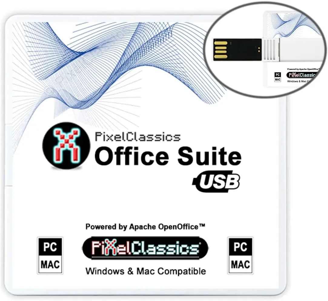 Office Suite 2025 on USB | Compatible with Microsoft Office 2021 2019 365 Word Excel PowerPoint |Lifetime License & Free Updates Powered by Apache OpenOffice | Windows 11 10 8 8.1 7 Vista XP PC & Mac