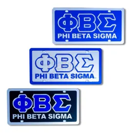 Phi Beta Sigma ΦΒΣ with Phi Beta Sigma Laser Engraved Mirrored Acrylic Auto Tag License Plate