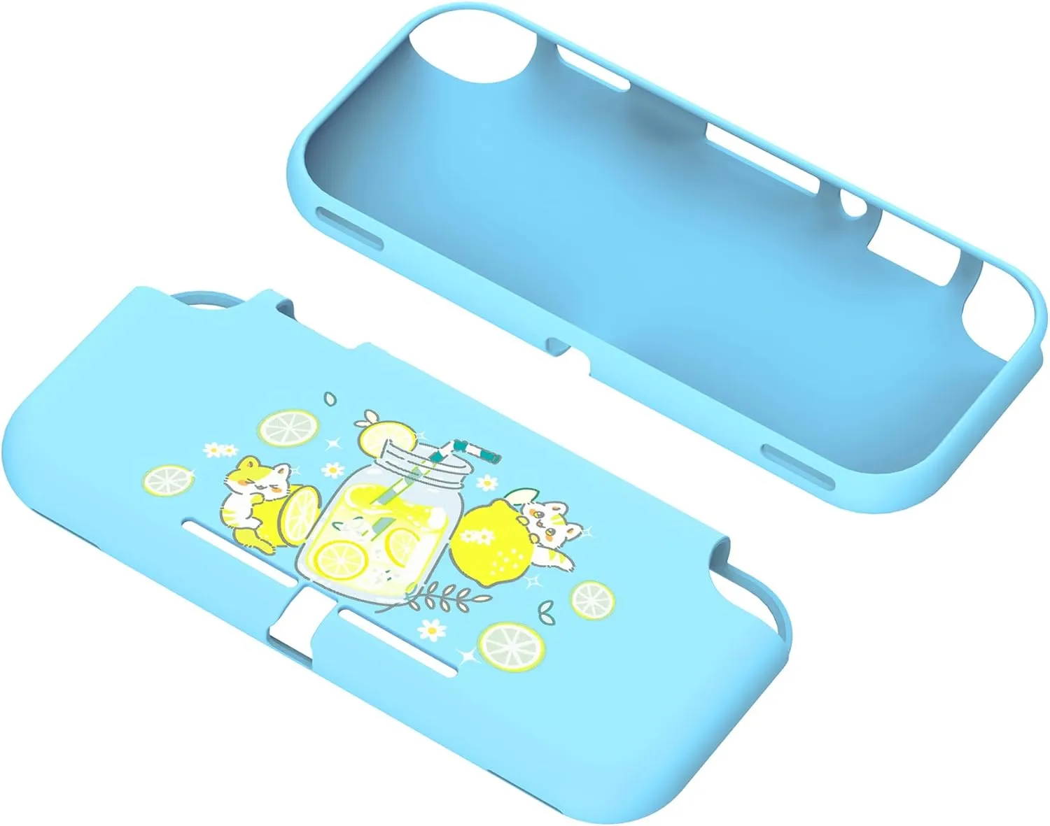 PlayVital Custom Protective Case for Nintendo Switch Lite, Soft TPU Slim Case Cover for Nintendo Switch Lite - Lemonade Kitty