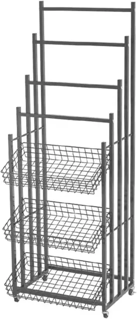 Retail Display Racks, Convenience Store Standing Shelf Units, Rain Gear Organizer, Multifunctional Bakery Bags Sock Belt Storage Hanger, Food Service Storage Rack Shelves (Color : Black, Si