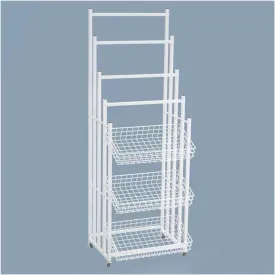 Retail Display Racks, Convenience Store Standing Shelf Units, Rain Gear Organizer, Multifunctional Bakery Bags Sock Belt Storage Hanger, Food Service Storage Rack Shelves (Color : White, Si