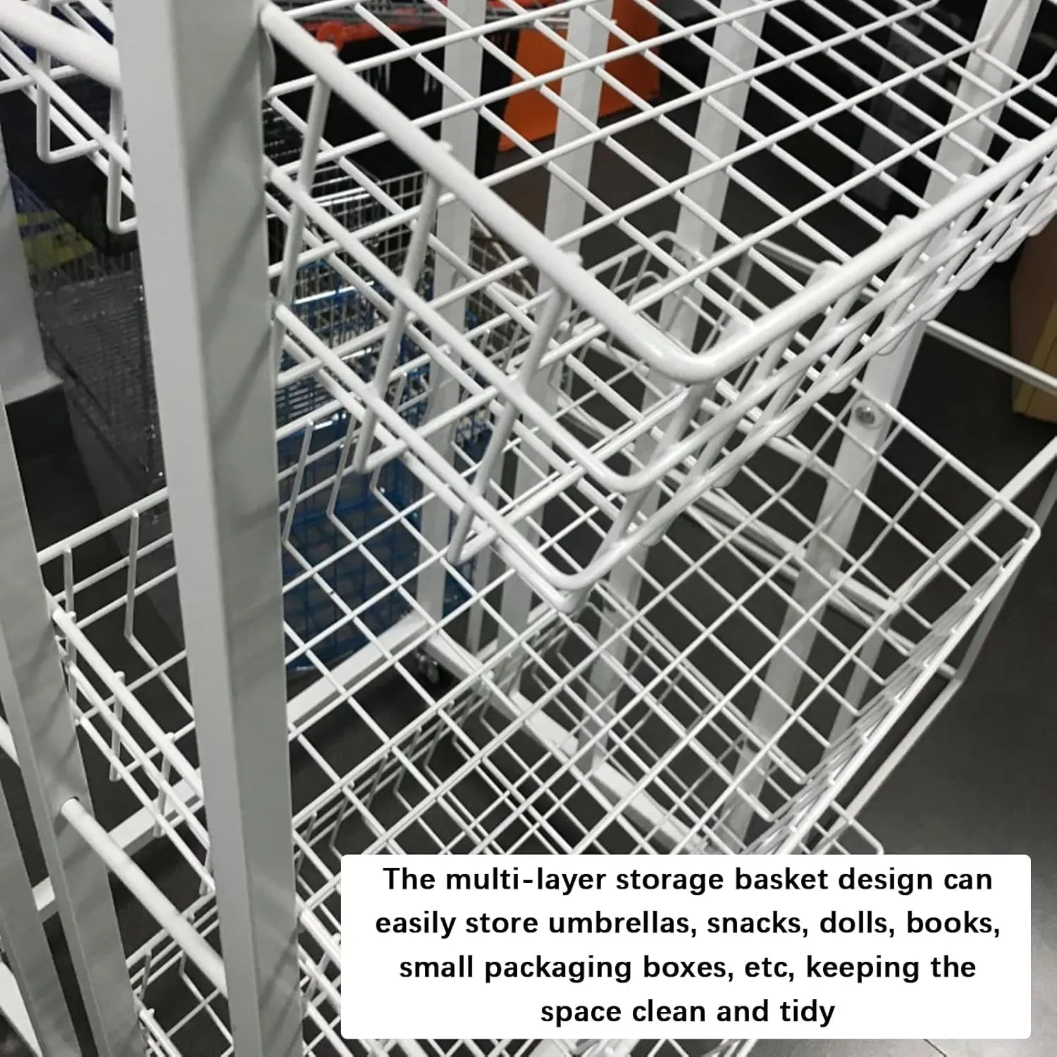 Retail Display Racks,Convenience Store Standing Shelf Units,Rain Gear Organizer,Multifunctional Bakery Bags Sock Belt Storage Hanger,Food Service(Black 50x39x150CM)