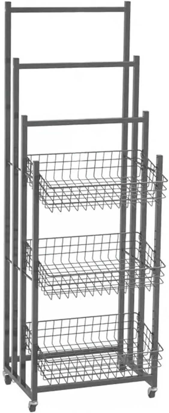 Retail Display Racks,Convenience Store Standing Shelf Units,Rain Gear Organizer,Multifunctional Bakery Bags Sock Belt Storage Hanger,Food Service(Black 50x39x150CM)