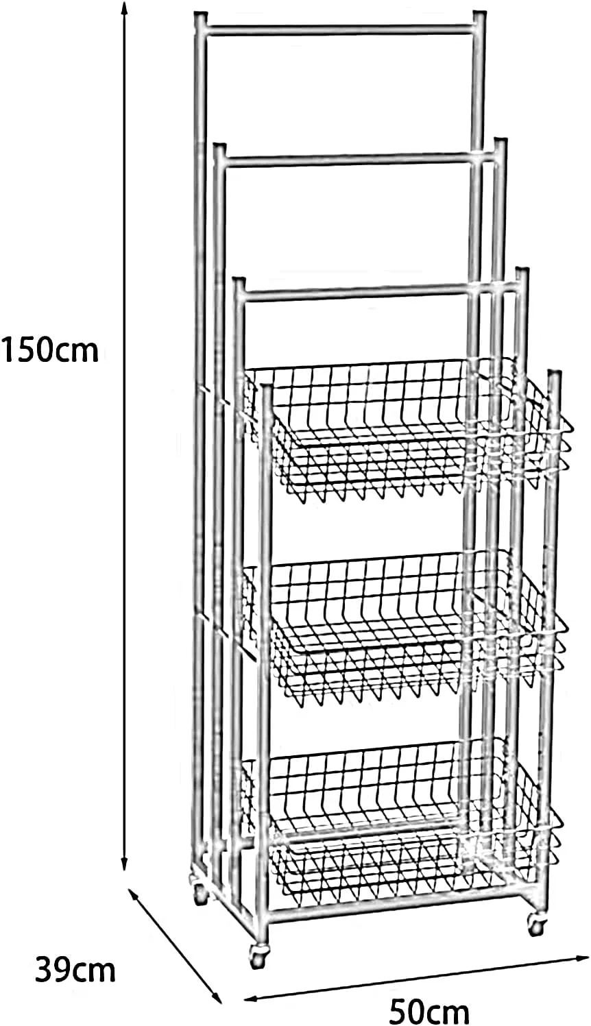 Retail Display Racks,Convenience Store Standing Shelf Units,Rain Gear Organizer,Multifunctional Bakery Bags Sock Belt Storage Hanger,Food Service(Black 50x39x150CM)