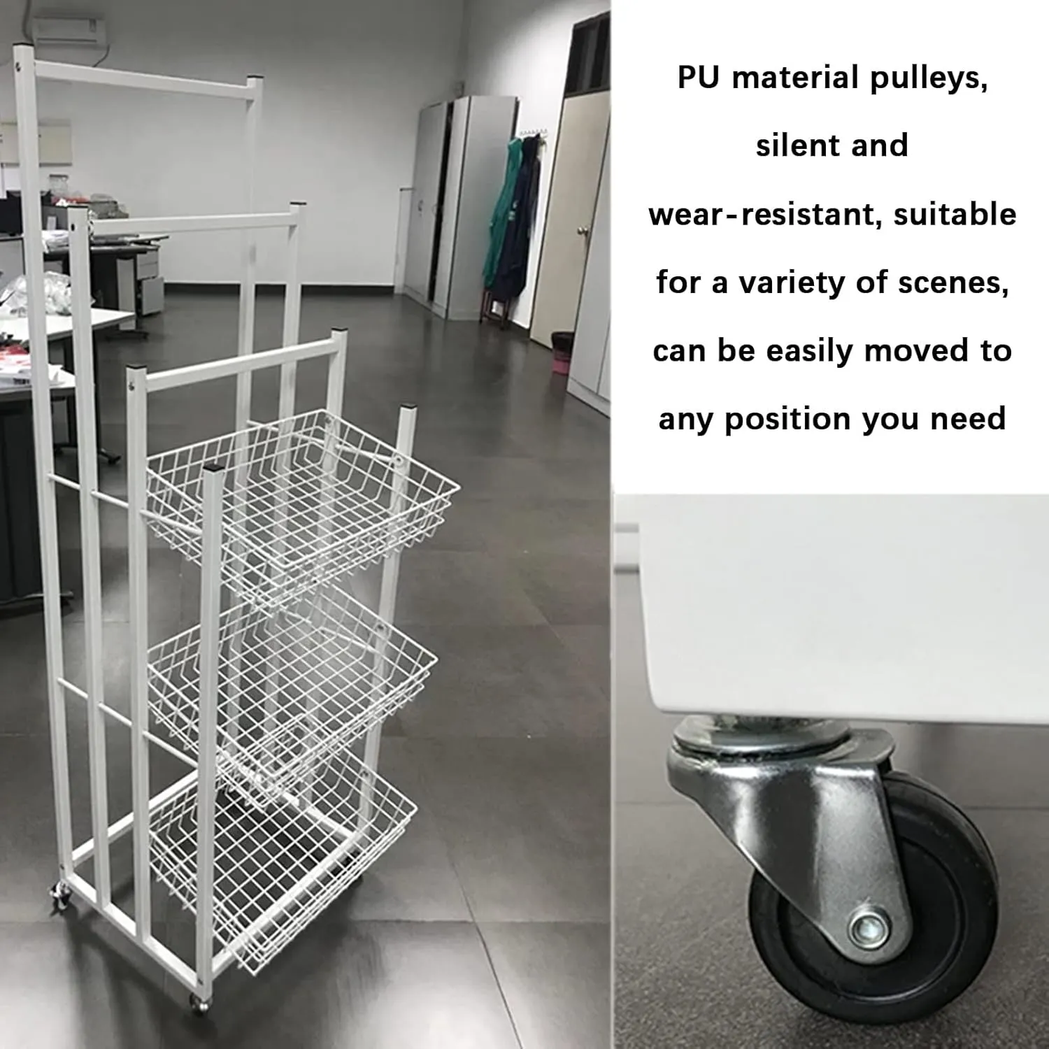 Retail Display Racks,Convenience Store Standing Shelf Units,Rain Gear Organizer,Multifunctional Bakery Bags Sock Belt Storage Hanger,Food Service(Black 50x39x150CM)