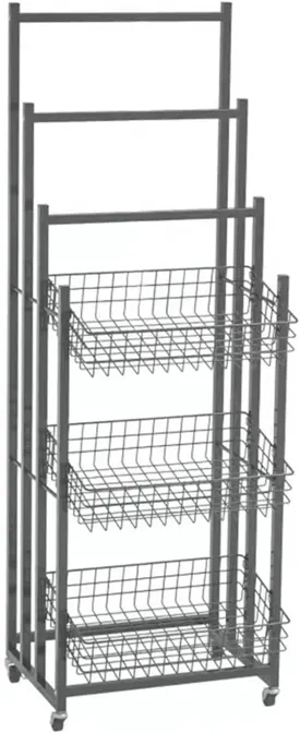 Retail Display Racks,Convenience Store Standing Shelf Units,Rain Gear Organizer,Multifunctional Bakery Bags Sock Belt Storage Hanger,Food Service(Black 50x39x150CM)