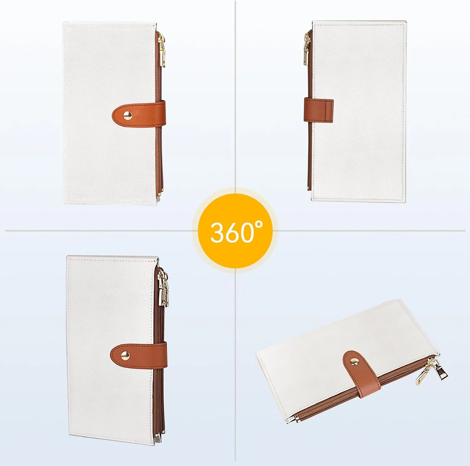 Travelambo RFID Wallet Women Large Size Bifold Multi Card Wallet Case with Zipper Pocke Credit Card Holder for Women