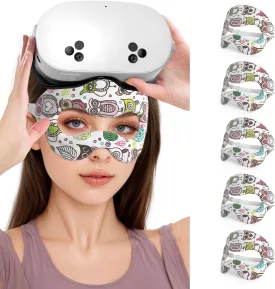 VR Sweat Mask for Meta Quest 3S VR Headsets Quest 3 Foam Band Breathable Oculus 2 Pro VR Workout Supernatual Face Dry Cool Guard Cover Sweat Absorption Face Mask (Printed White)