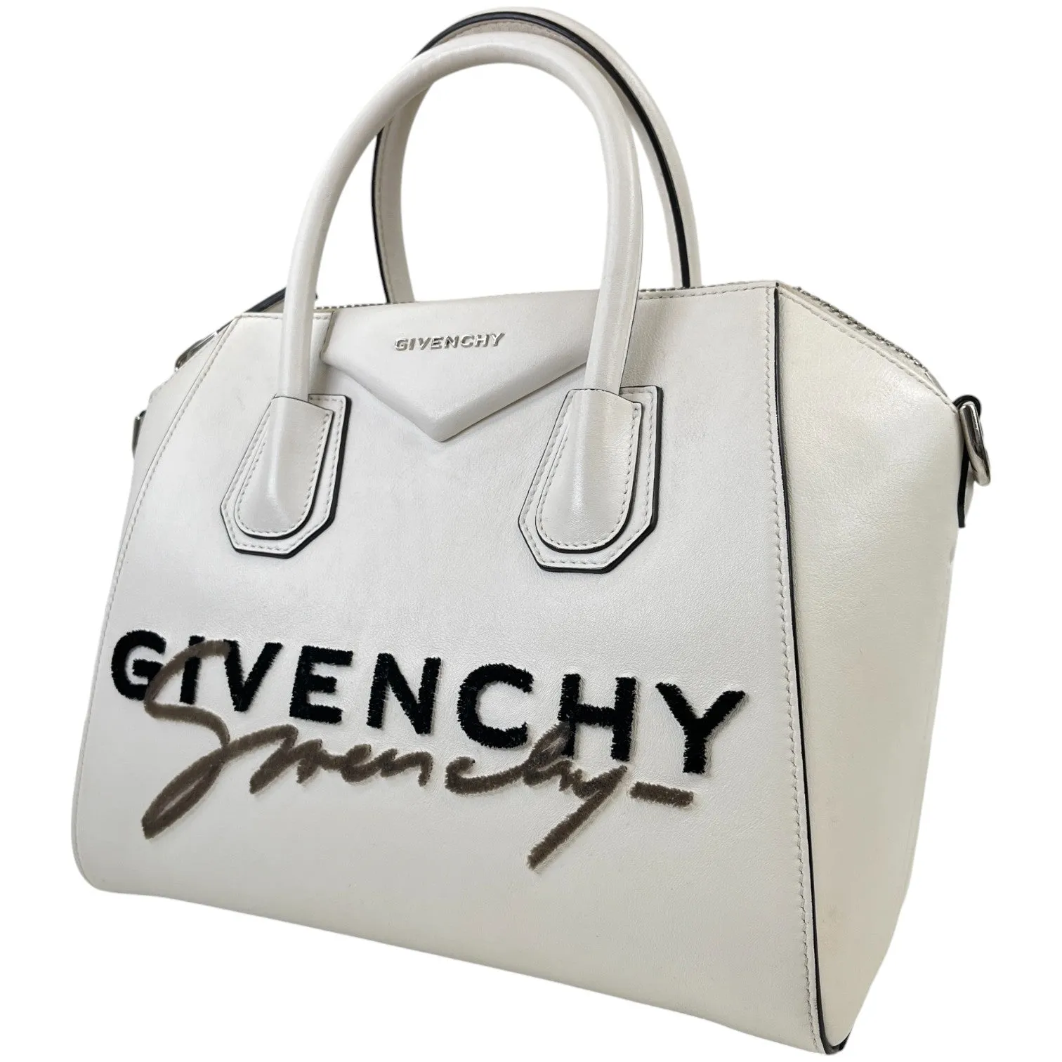 Women's Signature Antigona Handbag White