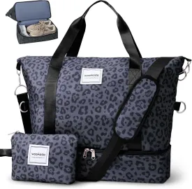 WOOMADA Weekender Bag for Women, Travel Duffel Bags with Shoe Compartment & Wet Pocket, Personal Item Bag for Airlines